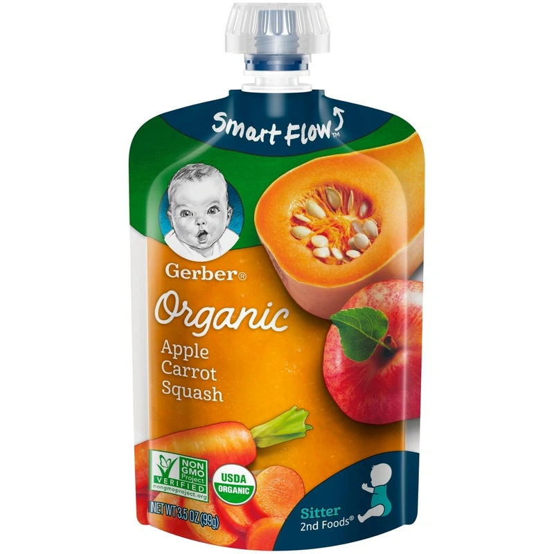 Gerber Organic Puree Apple Carrot Squash 99 Gr