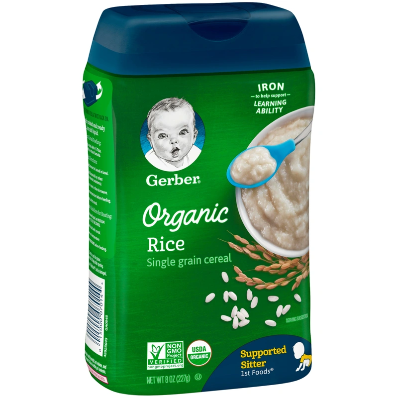 Gerber 1St Foods Organic Rice Single Grain Cereal 227 Gr