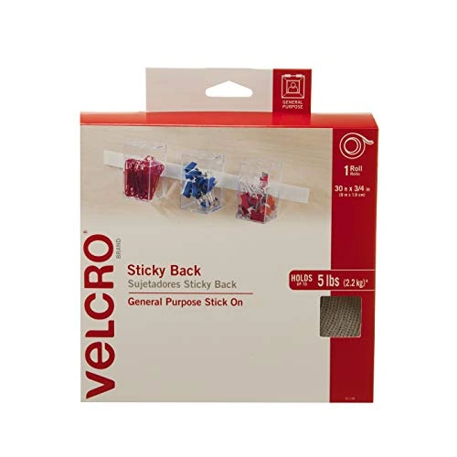 Velcro(R) Brand Fasteners Velcro - Sticky Back Hook And Loop | Perfect For Home Or Office 30 Ft X 3/4 In Tape White