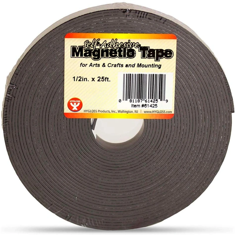 Hygloss Self-Adhesive Magnetic Tape (1/2-Inch By 300-Inch, Black)