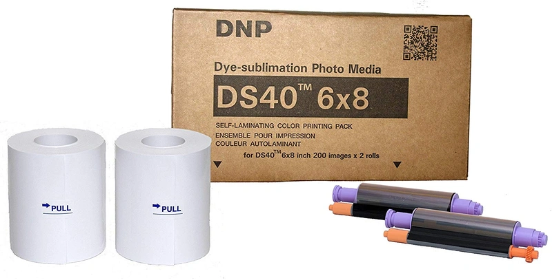 DNP DS40 6x8 Dyesub Printer Paper, 400 Glossy Prints