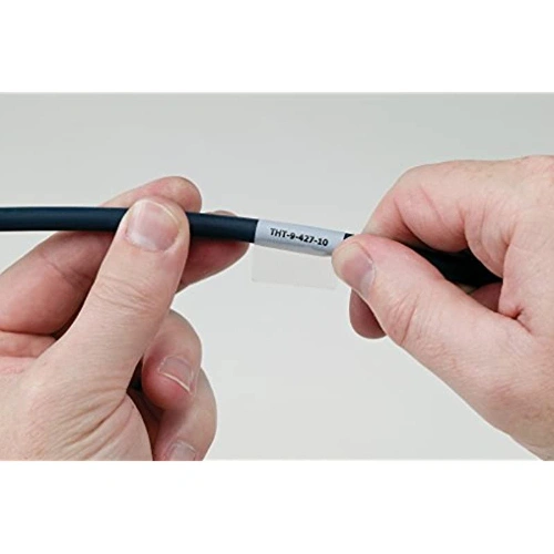 Brady SelfLaminating Vinyl Label Maker Black and White Semiclear 1 x 1