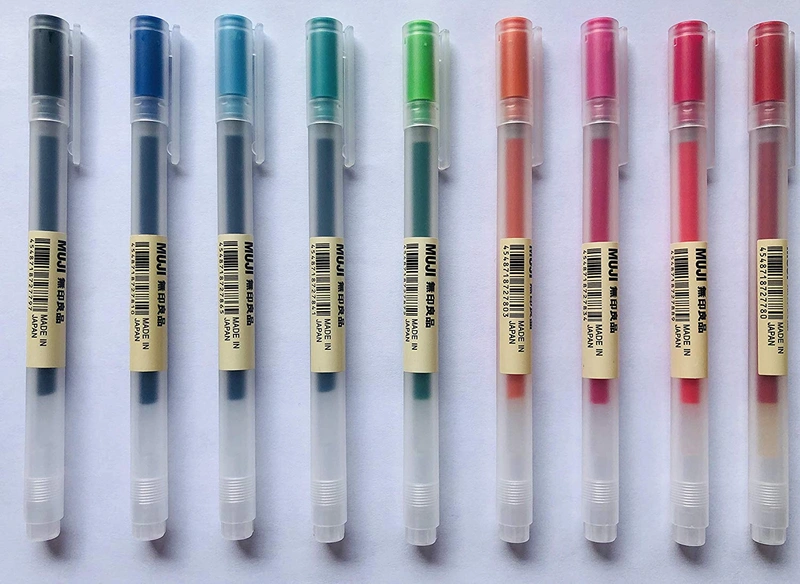 MUJI Gel Ink Ballpoint Pens [0.5mm] 9-colors Pack