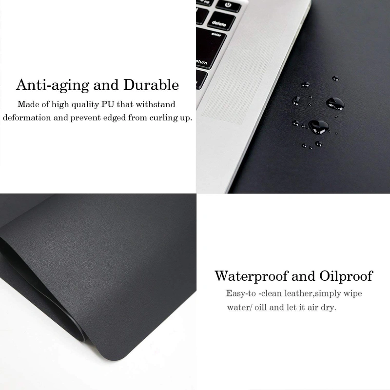 Multifunctional Office Desk Pad, 31.5 x 15.7 YSAGi Ultra Thin Waterproof PU Leather Mouse Dual Use Writing Mat for Office/Home (31.5 15.7, Black)