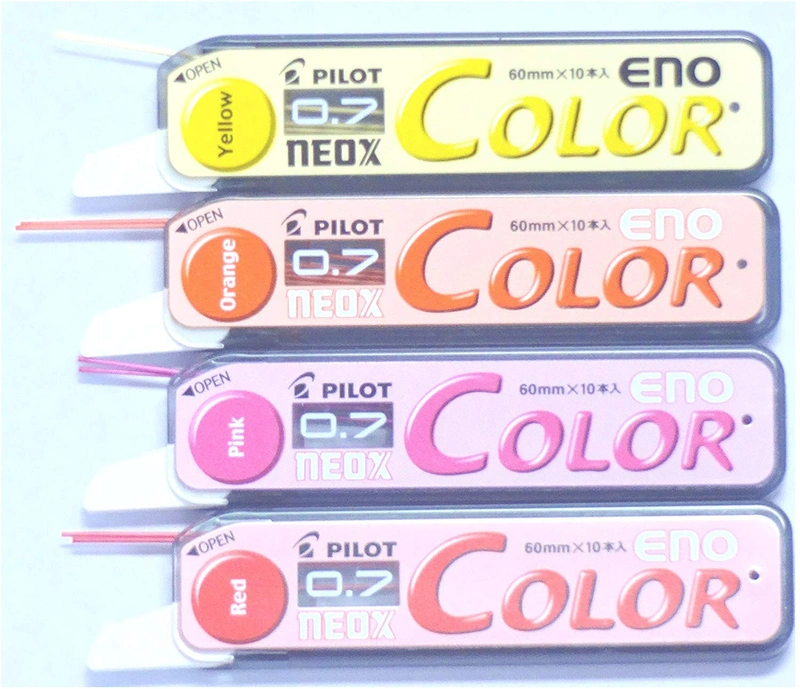 Pilot Color Eno Neox Mechanical Pencil Lead, 0.7 mm , 8 color set (Japan Import) [Komainu-Dou Original Package]