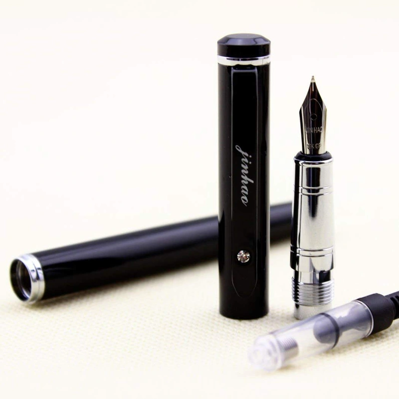 Gullor Advanced Jinhao Calligraphy Fountain Pen 101 Black with Silver - Bent Nib