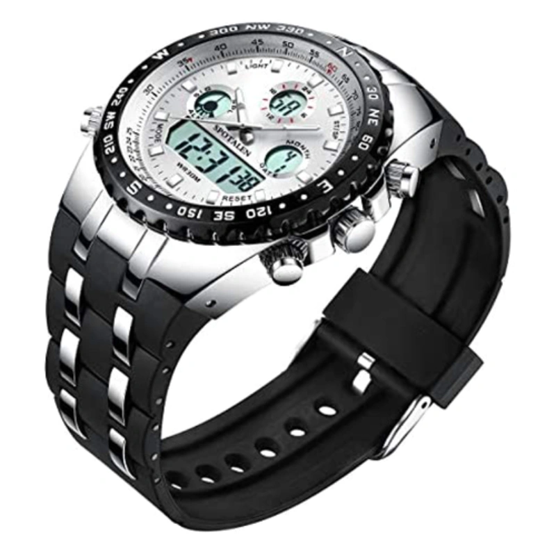 SPOTALEN Men's Sport Watch Waterproof Military Wrist Watches  Multi-Functional Analog Digital Backlight Watches in Black Silicone Band  Dial 1.78 inches, Black-1, sport : Amazon.sg: Fashion