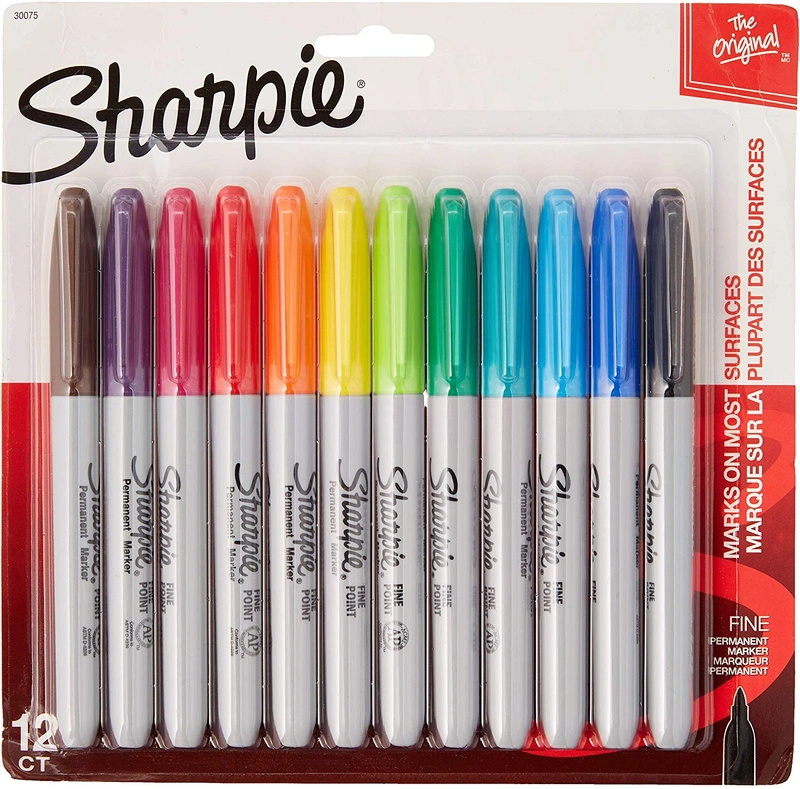 Assorted Colored, Fine Point Permanent Markers