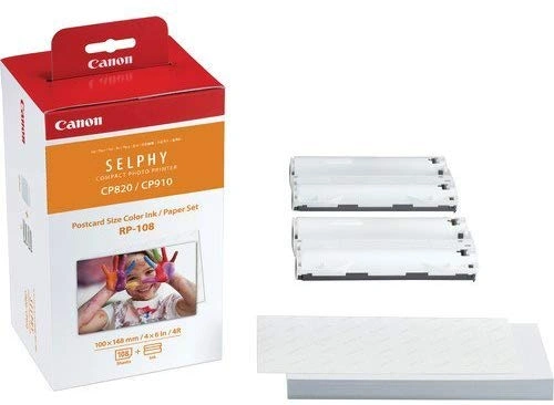 2 pack Canon RP-108 High-Capacity Color Ink/Paper Set for SELPHY CP910/CP820/CP1200 Printer