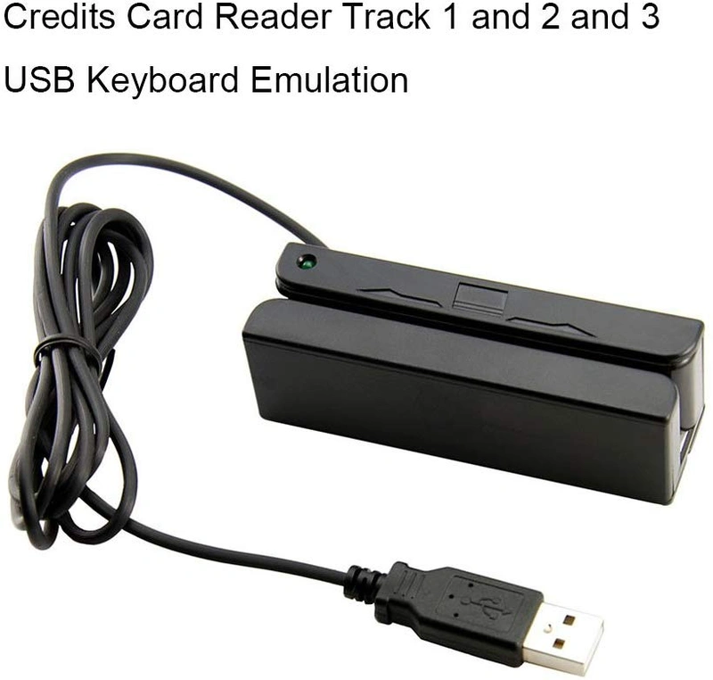 Deftun USB 3-Track Magnetic Stripe Credit Card Reader Magstripe Scanner Swipe