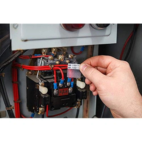 Brady SelfLaminating Vinyl Label Maker Black and White Semiclear 1 x 1