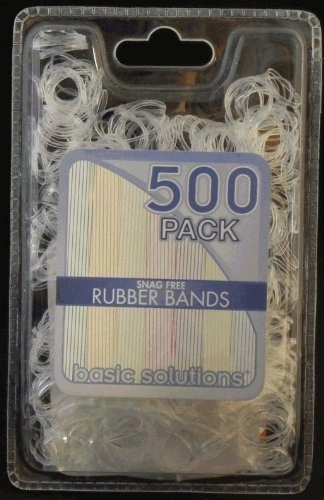 500 Pack Rubber Bands - Snag Free (Clear)