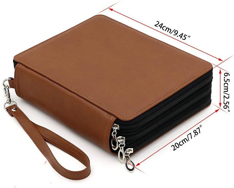 O,Like Deluxe Pencil Case, Holds 120 Pencils, Pu Leather (brown)