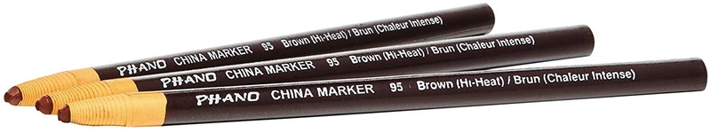 Dixon Phano Peel-Off China Marker Pencils, High Heat, Brown, 12-Count (00095)