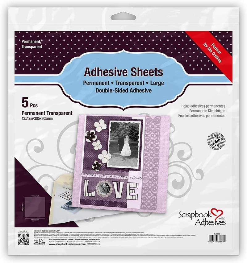 Scrapbook Adhesives Permanent Adhesive Sheets 5/Pkg-12X12 (Pack of 1 )