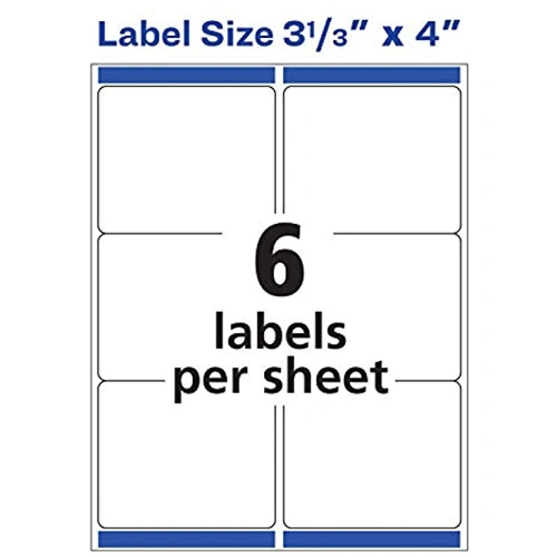 Avery Printable Shipping Address Label White 3-1/3 x 4 Inch 15264 60 ...