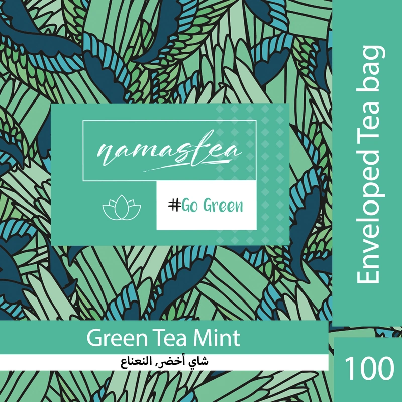 Namastea Green Tea Mint Enveloped Tea Bags 100