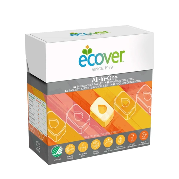 Ecover All In One Dishwasher Tablet 68 Tabs 1.36 kg