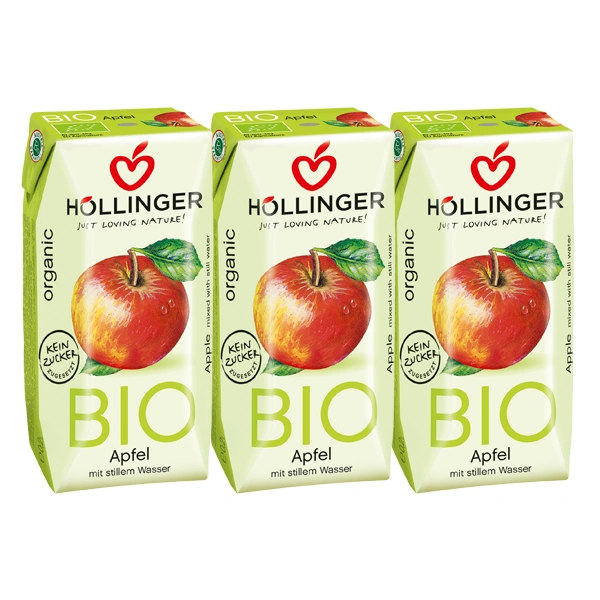 Hollinger Organic Apple Juice 200 ml x 3