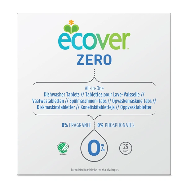 Ecover Dishwasher Tablet  All In One Zero 25 Tabs 500 gr
