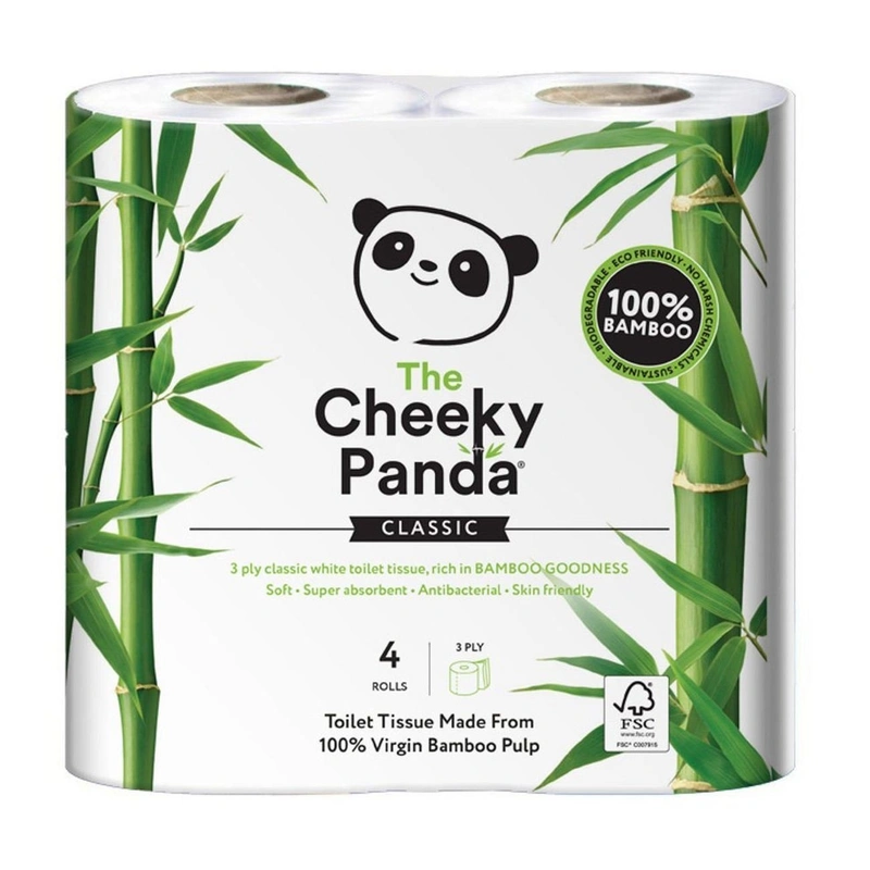 Cheeky Panda Toilet Tissue, 3 Ply 120 X 104.5 mm - Pack of 4