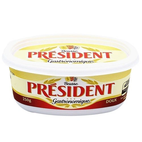President Butter Tubs Unsalted 82% Fat Dry Matter 250 gr