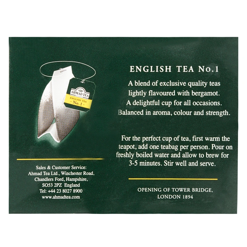 Ahmad Tea English Tea No1 Tagged Tea Bags 50 X 2 Gr