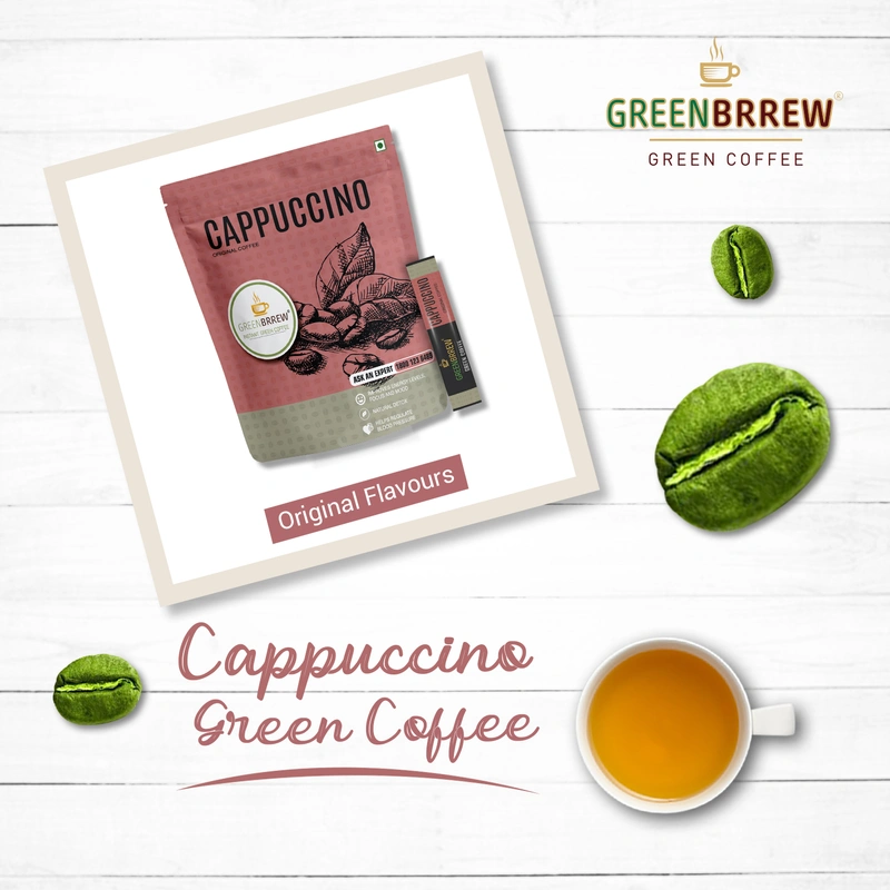 Greenbrrew Cappuccino Green Coffee Beverage 20 Sachets 30 Gr