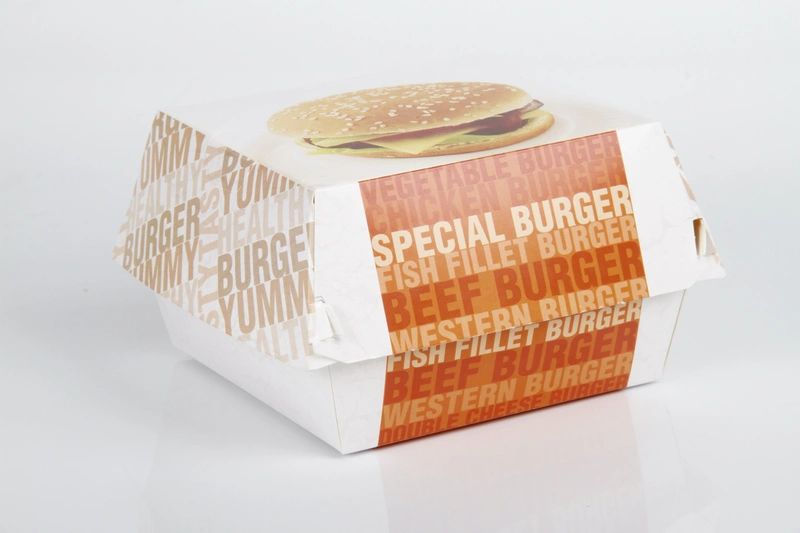 Hotpack Paper Printed Burger Box 500 Pieces