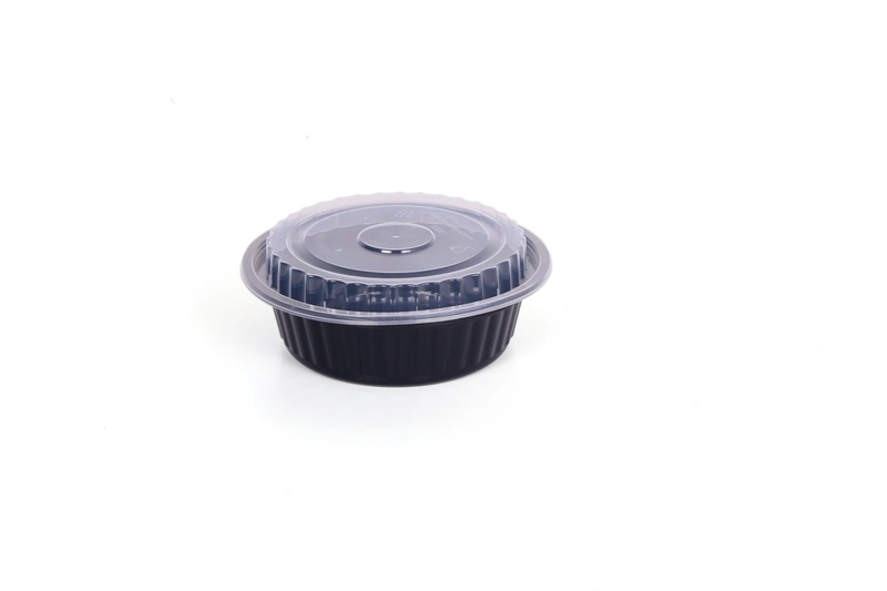 Hotpack Black Base Round Container With Lids 946 ml 150 Pieces