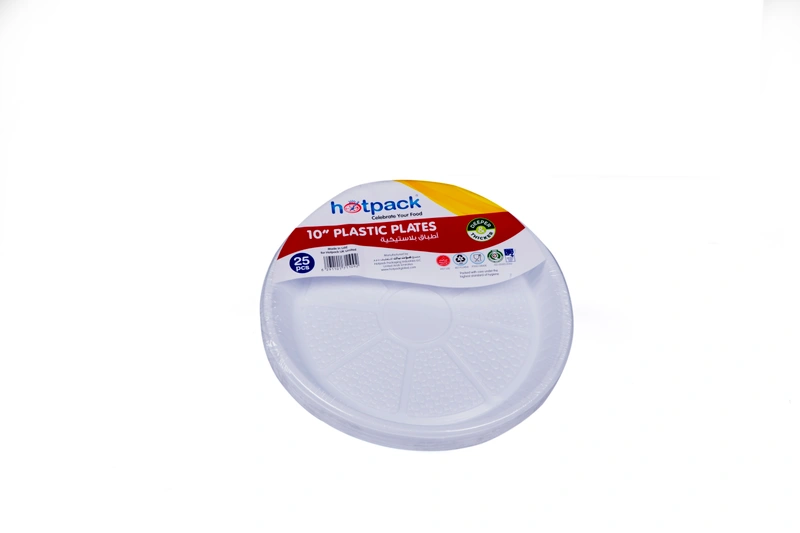 Hotpack Round Plastic Plate 10" 500 Pieces