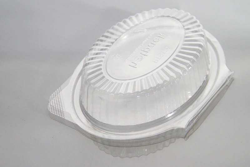 Hotpack Clear Oval  Container  With Hinged  Lid 250 ml 500 Pieces