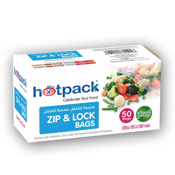Hotpack 50 Piece Plastic Zipper Bags Clear 12 X 25 Cm