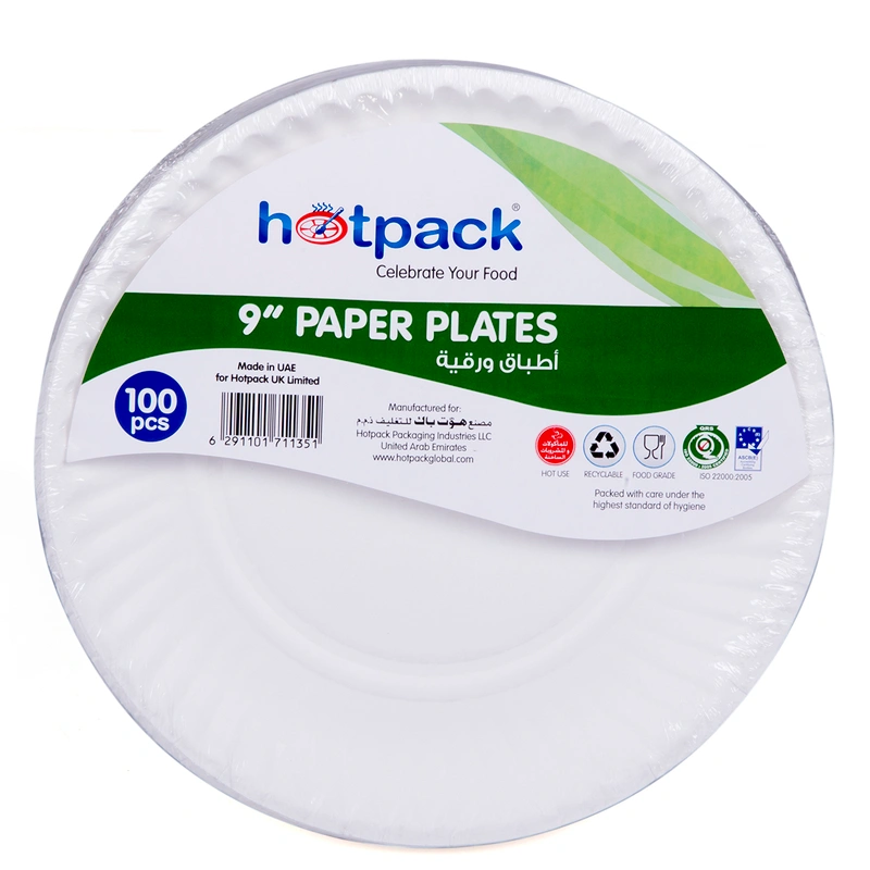 Hotpack Paper Plate Light Duty 9" 1200 Pieces
