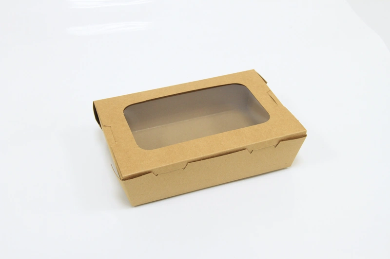 Hotpack  Kraft Lunch Box With Window 180 mm 100 Pieces