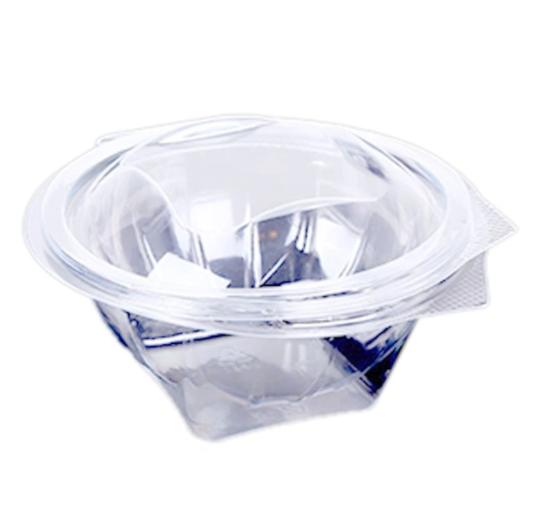 Hotpack Round Clear Salad Bowl With Hinged  Lid 470 ml 300 Pieces