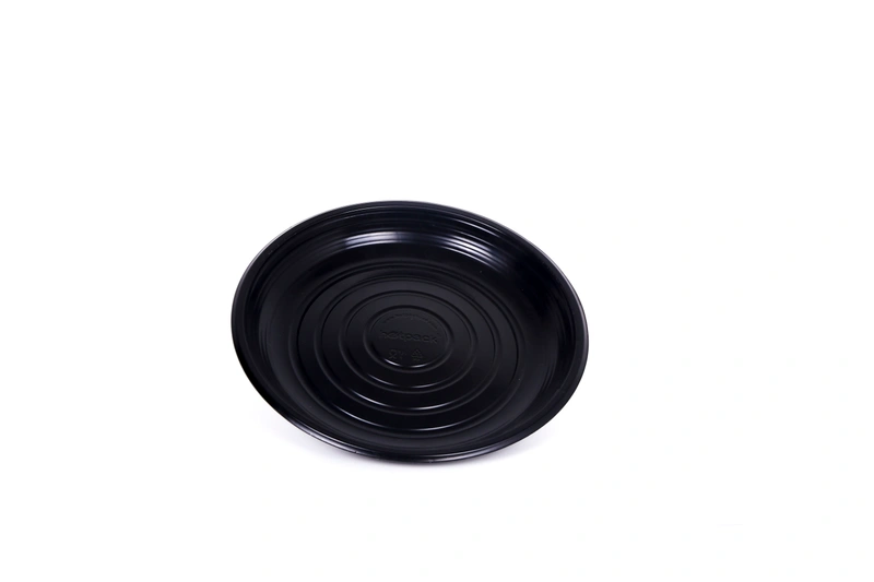 Hotpack Black Base Round Microwave Safe Plate 9" 150 Pieces