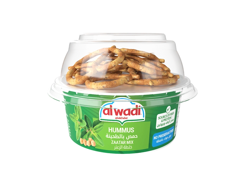 Al Wadi Al Akhdar Chilled Hummus Tahina Thyme With Crackers 100 gr
