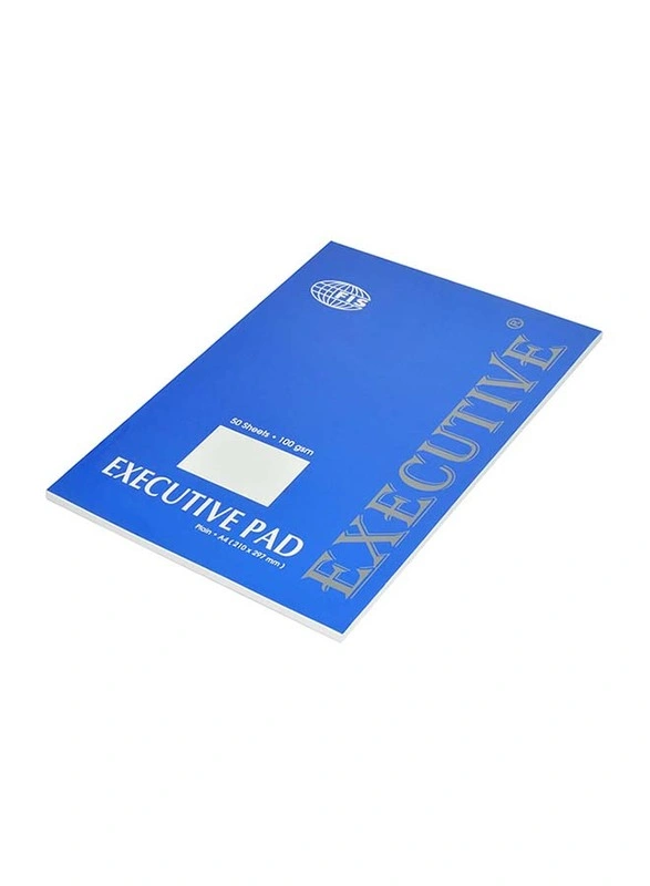 FIS Plain Executive Writing Pad A4 Size 50 White Sheets FSPDEXA4PL