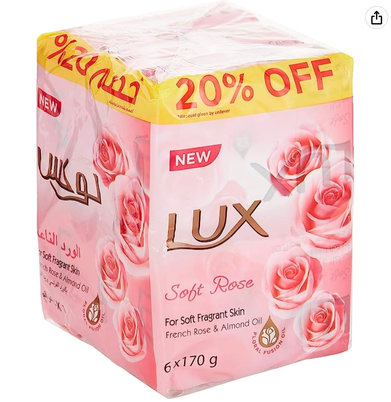 Lux Bar Soap Soft Rose for Soft Fragrant Skin 170g x 48 Wholesale