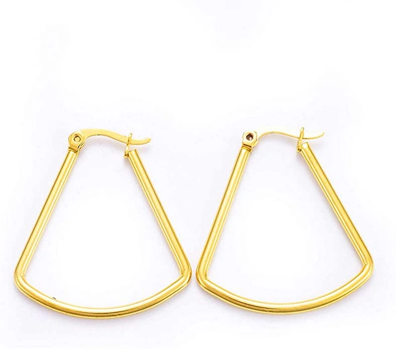 Jannah Trendy Geometric Hoop Earrings For Women Triangle Hoop JE - 08