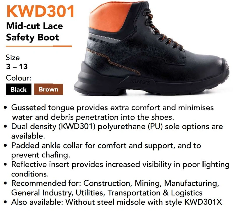 Honeywell Kings Safety Work Shoes Steel Midsole And Toecap Kwd301, Slip