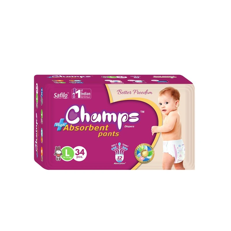 Champs Pants Baby Diaper L Pack of 34