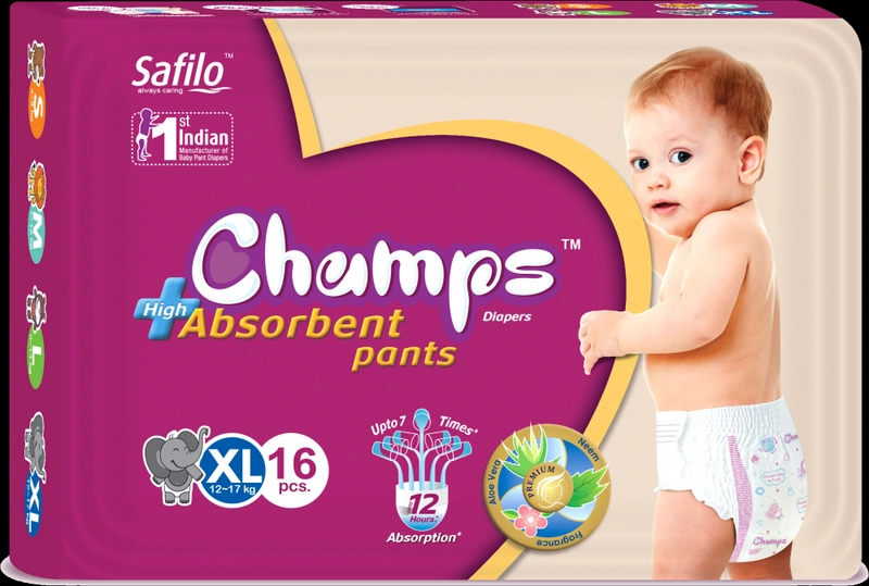 Champs Pants Baby Diaper XL Pack of 16