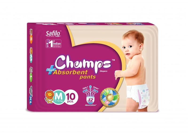 Champs Pants Baby Diaper M Pack of 10