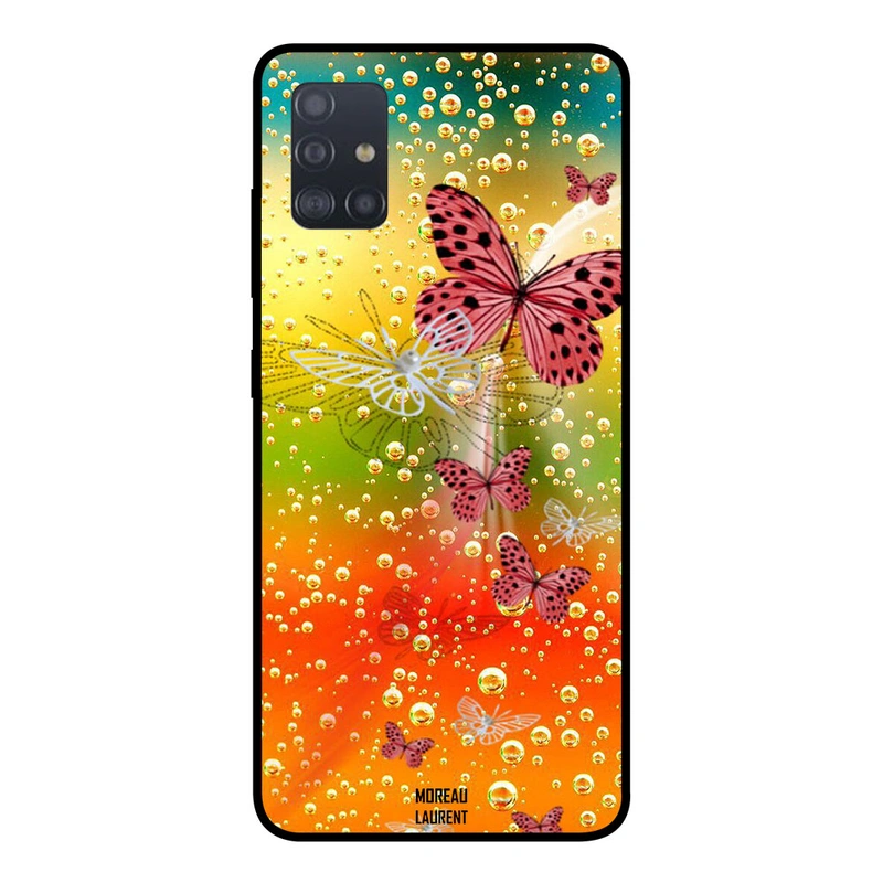 Moreau Laurent Samsung Galaxy A51 Protective Case Cover Bubbles Rainbow Color And Butterflies