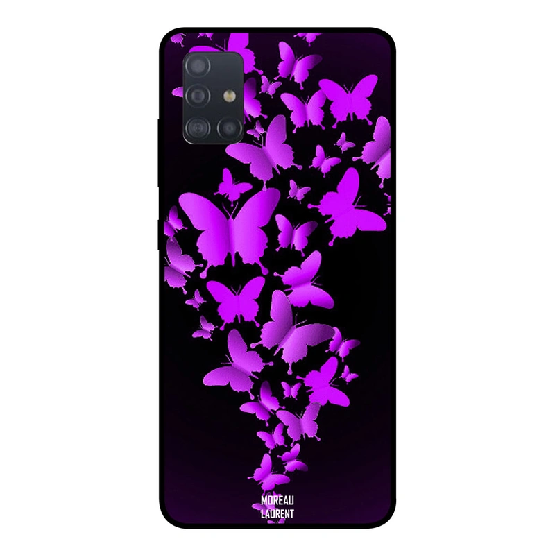 Moreau Laurent Samsung Galaxy A51 Protective Case Cover Purple Butterflies