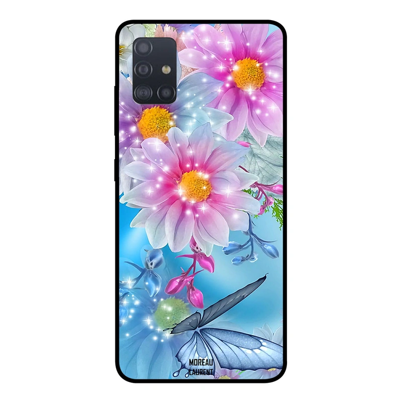 Moreau Laurent Samsung Galaxy A51 Protective Case Cover Beautiful Flowers And Butterfly