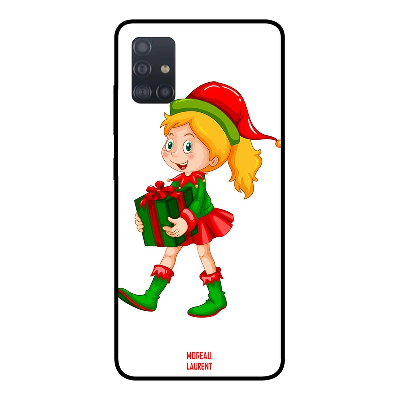 Moreau Laurent Samsung Galaxy A51 Protective Case Cover Christmas Girl Holding Present
