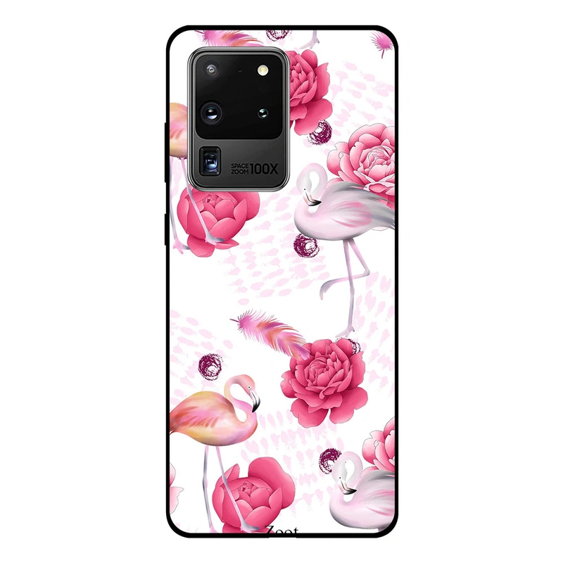 Zoot  Premium Quality Design Case Cover Compatible For Samsung Galaxy S20 Ultra Rose And Swan